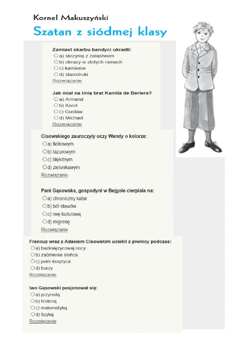 Streszczenie Lektury Szatan Z 7 Klasy 572846 | -Szatan z VII klasy- test | Asiamos