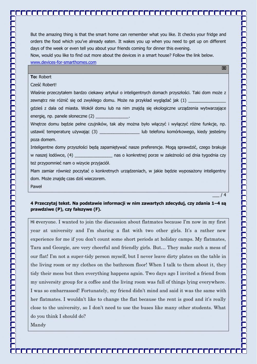 Repetytorium Ósmoklasisty Reading Handout
