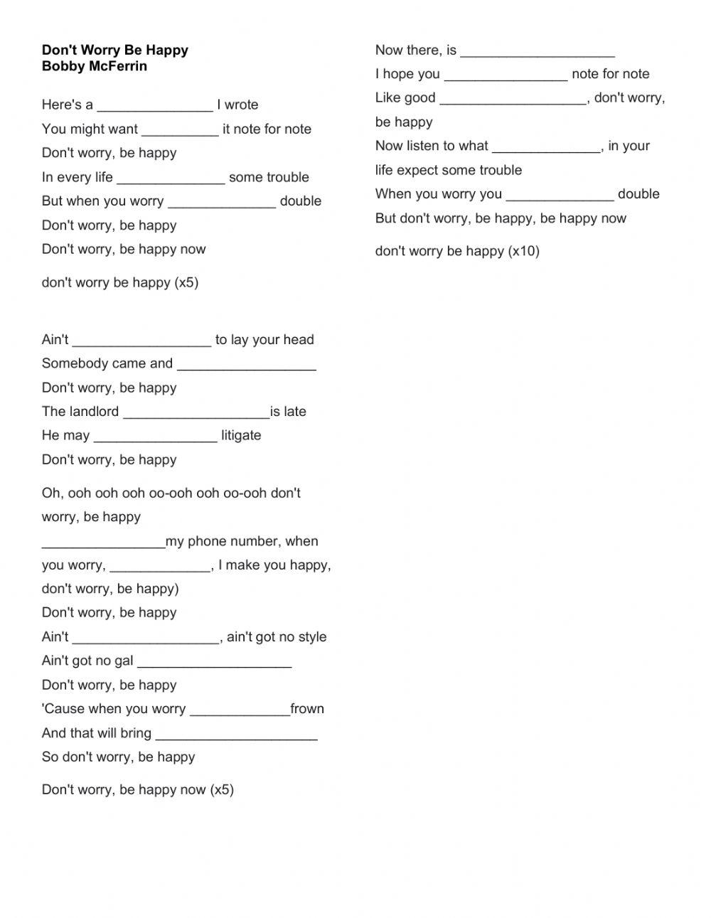 Don-t woory be happy