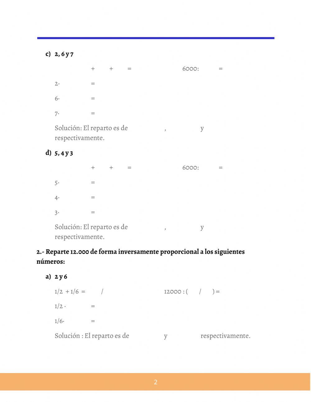 Repartos proporcionales