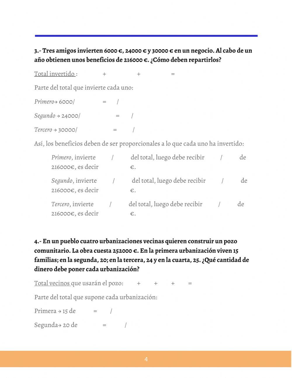 Repartos proporcionales