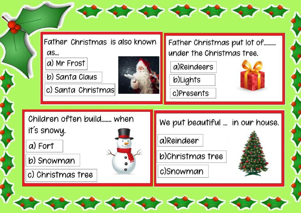 Christmas vocabulary quiz