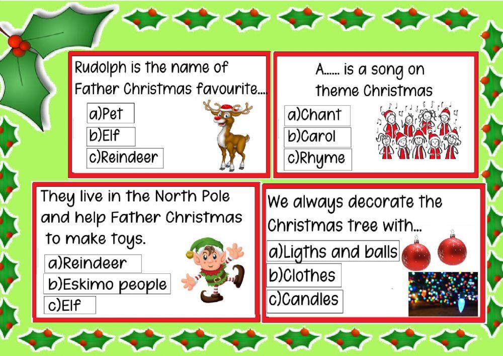 Christmas vocabulary quiz