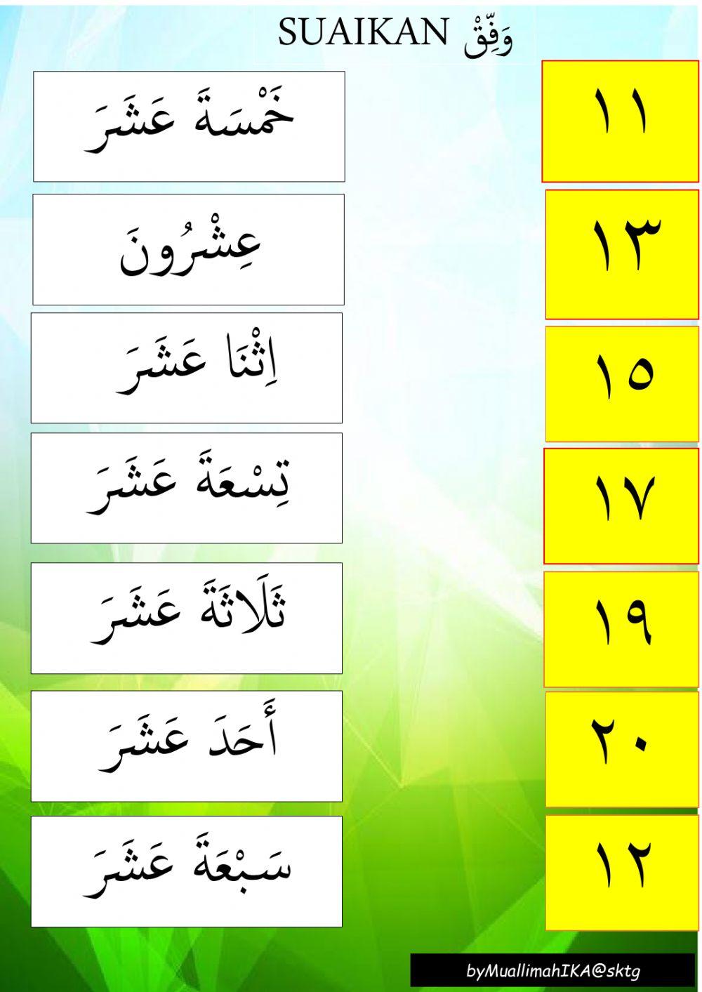Nombor&bilangan bahasa arab thn 2