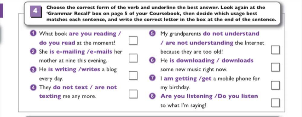Present simple and present continuous