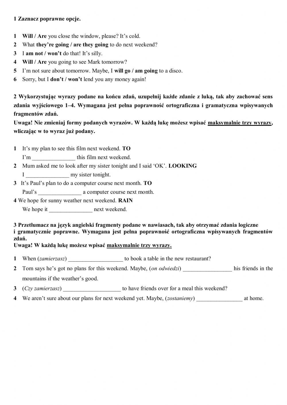 Grammar test kl. 8 u6