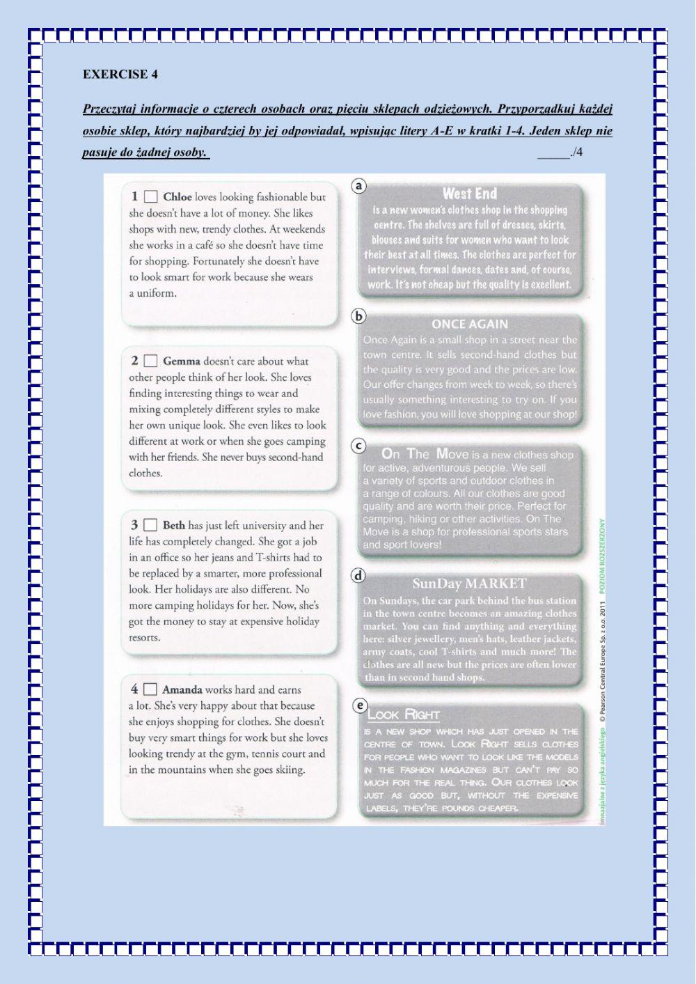 Repetytorium Ósmoklasisty U1 Reading test