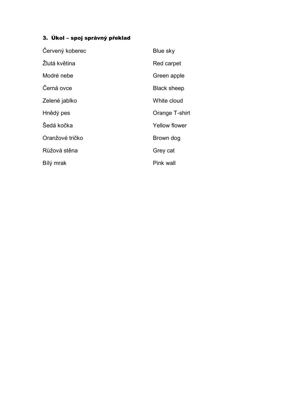 Učení barev v anglickém jazyce