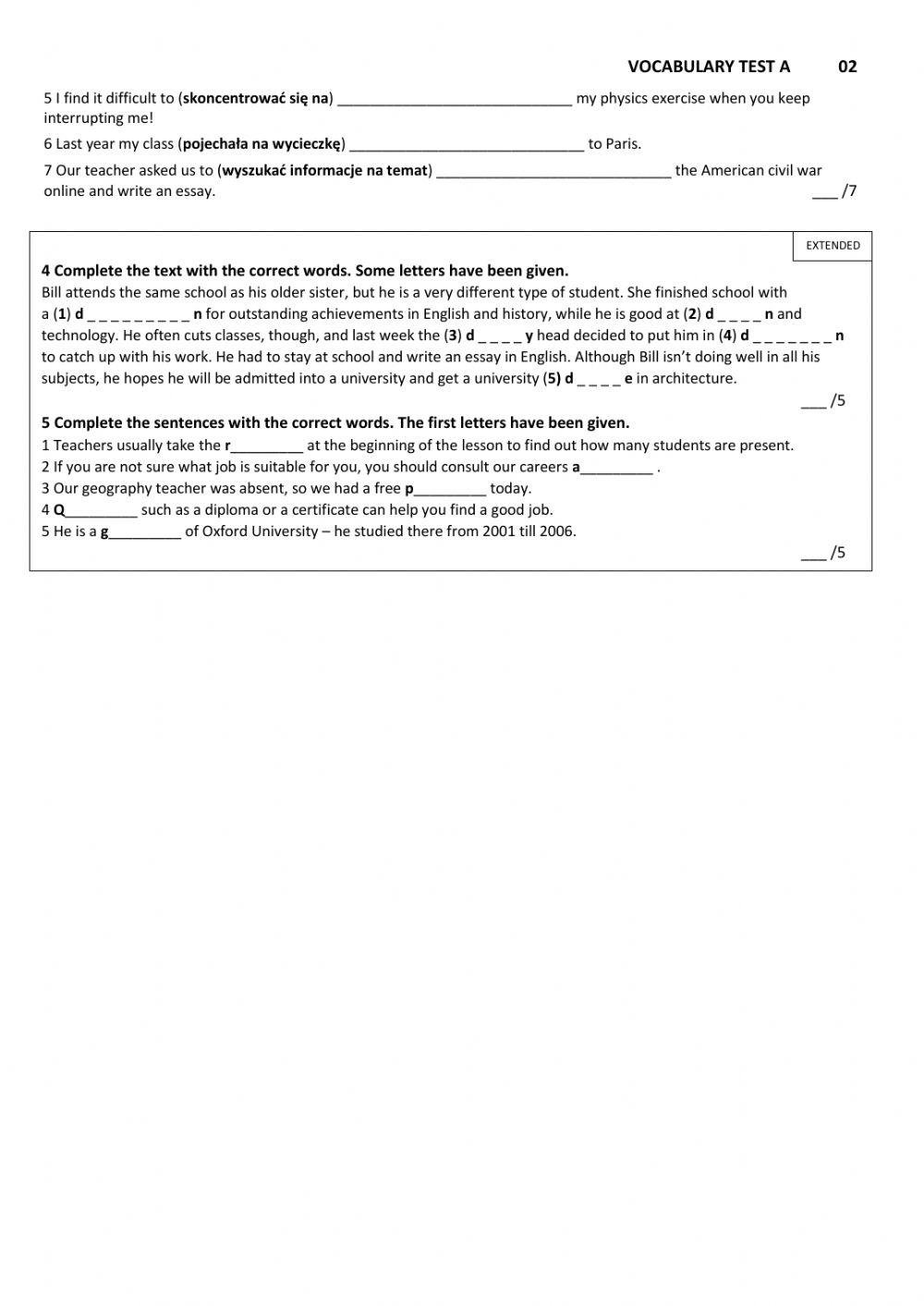 Matura 2 3 unit rozsz