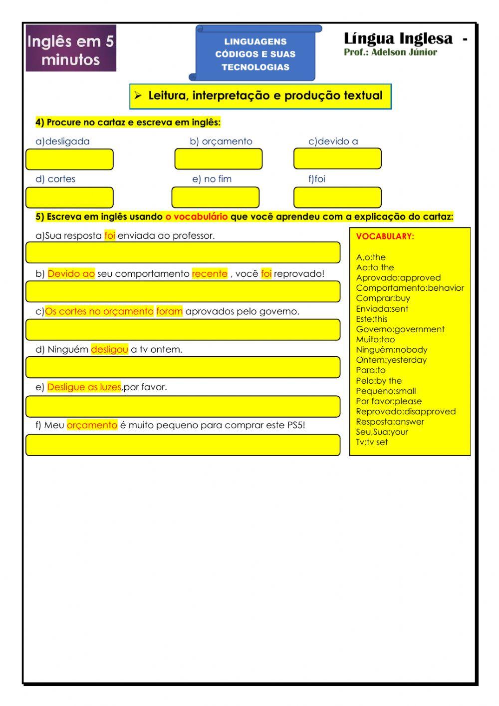 5 minutes English - leitura