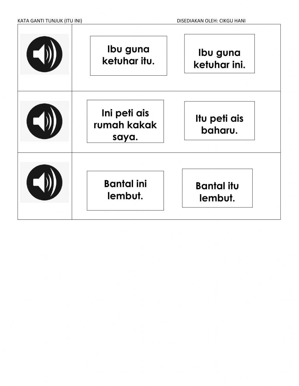 Kata ganti nama tunjuk latih tubi