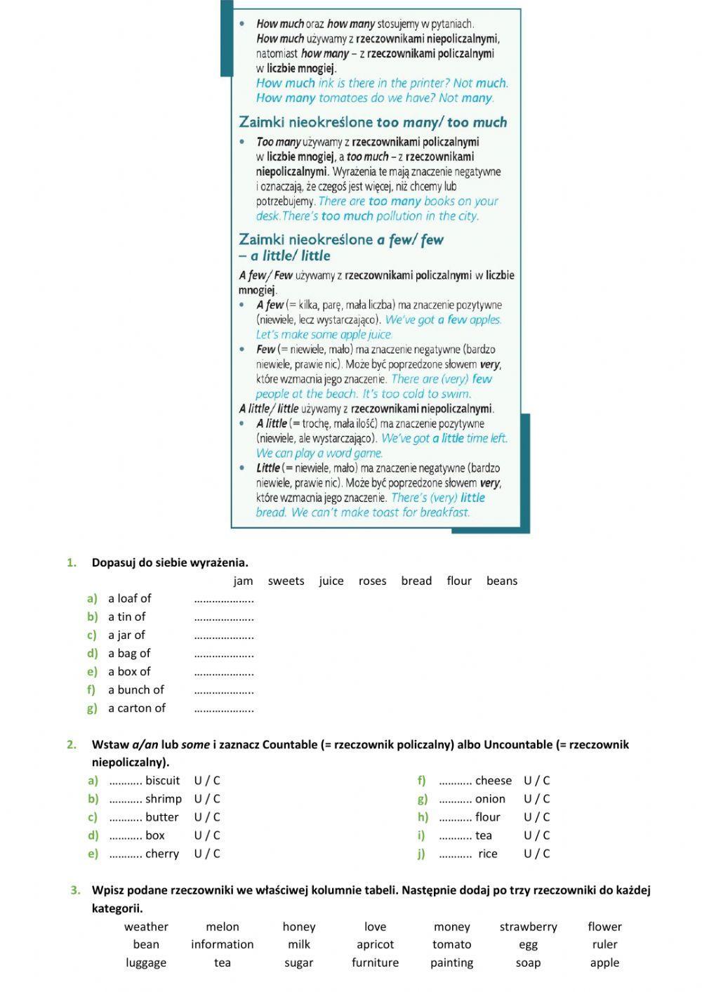 E8 U6 Żywienie Vocabulary