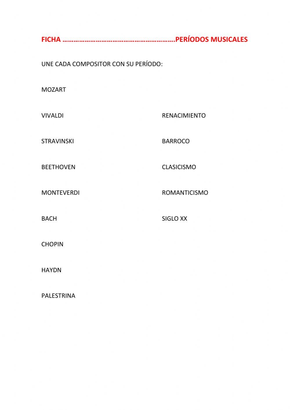 Compositores y épocas