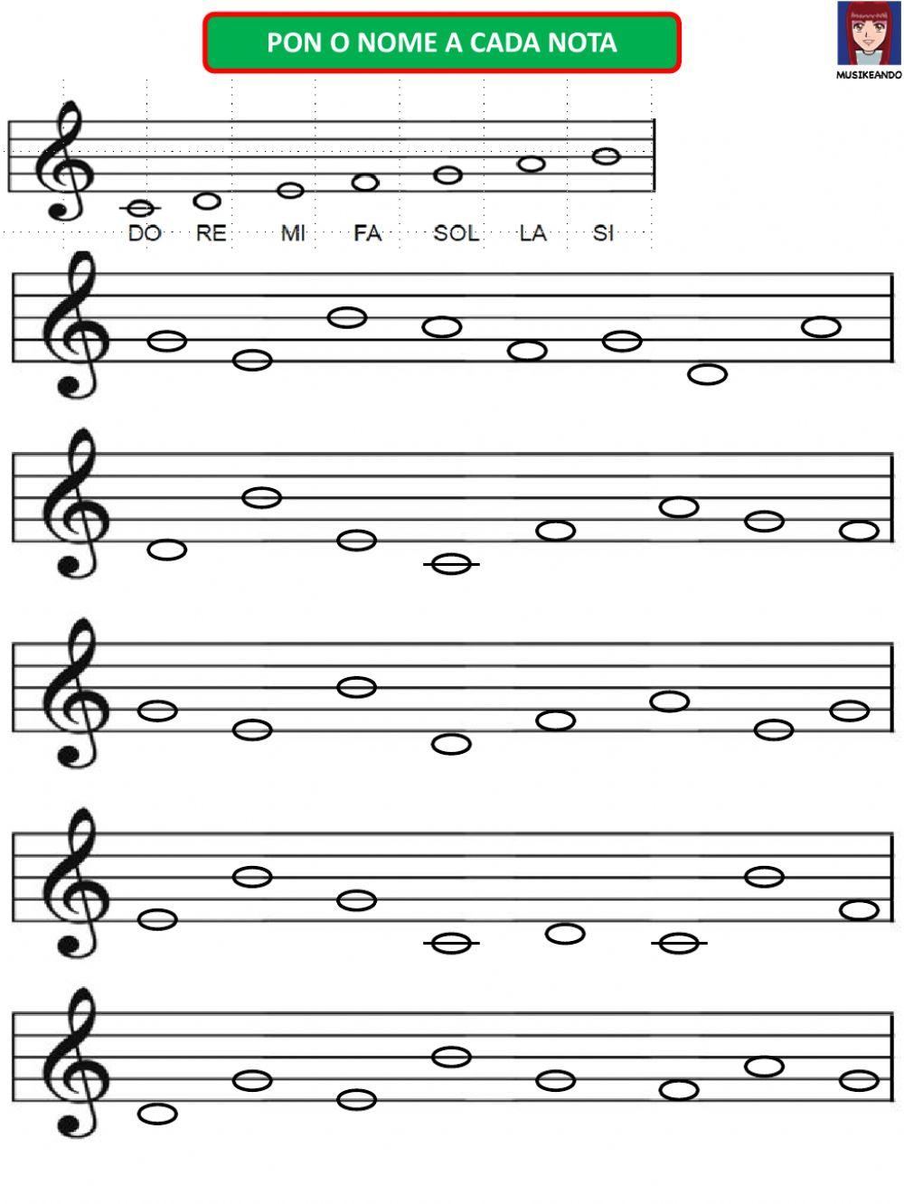 Notas no pentagrama Notas no pentagrama