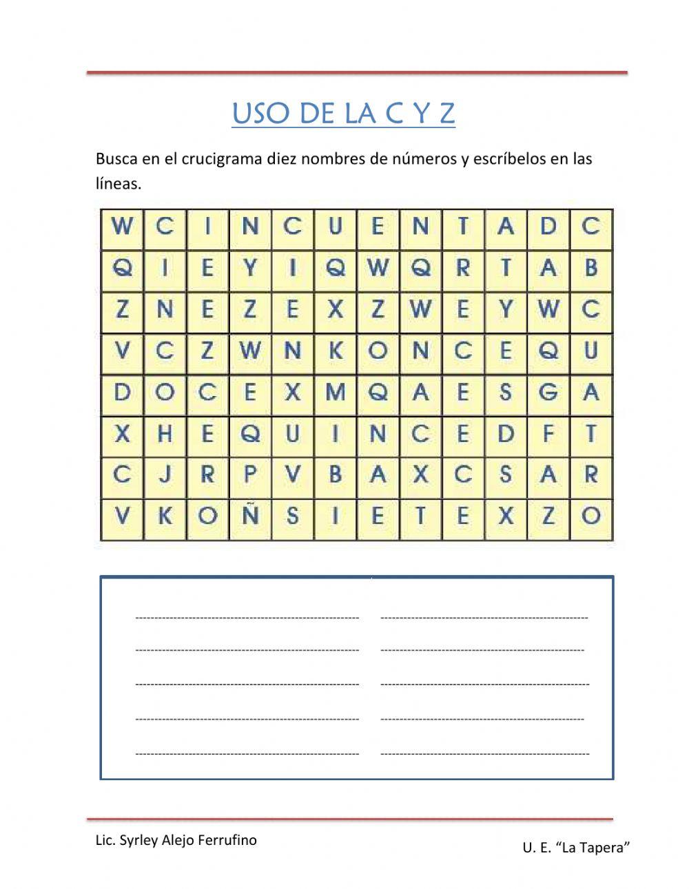 Uso de la C y Z U.E. La Tapera