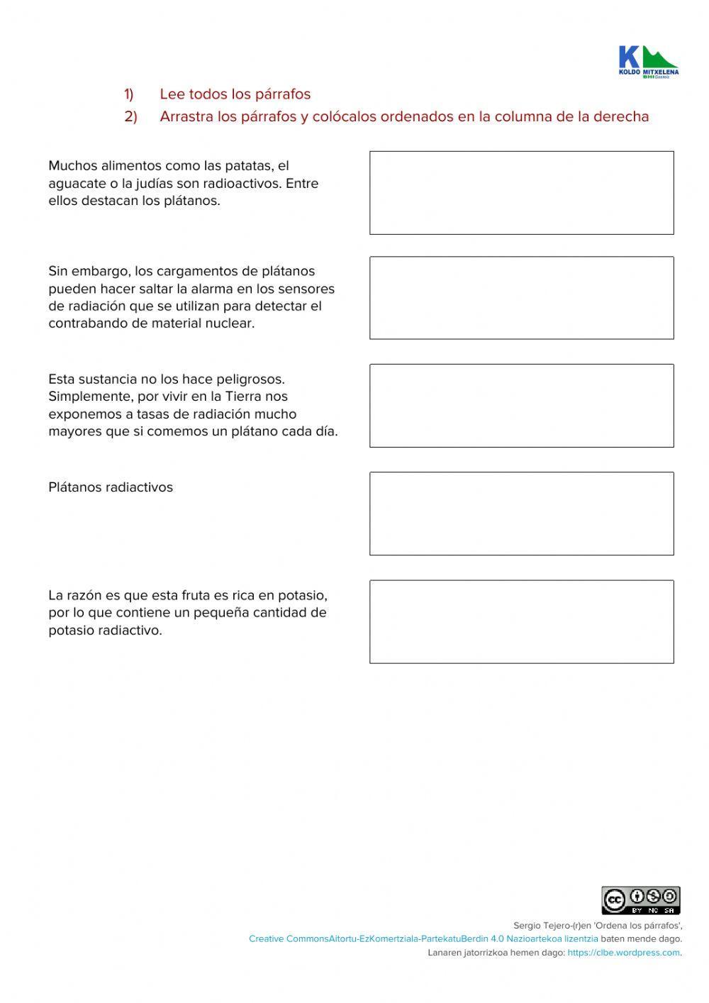 Ordena los párrafos VI