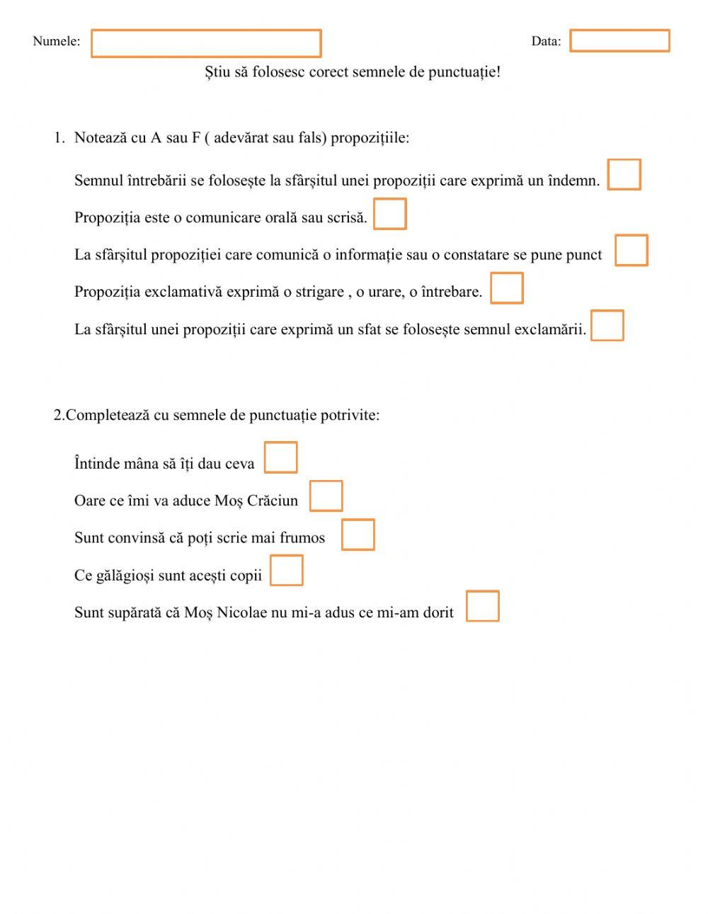 Știu să folosesc corect semnele de punctuație!