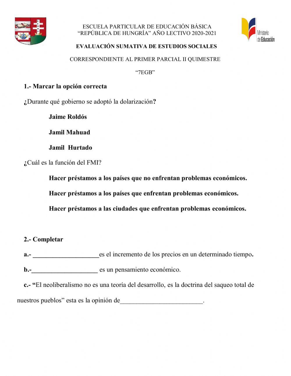 SUMATIVA DE ESTUDIOS SOCIALES 7EGB-1ERPARCIAL IIQ