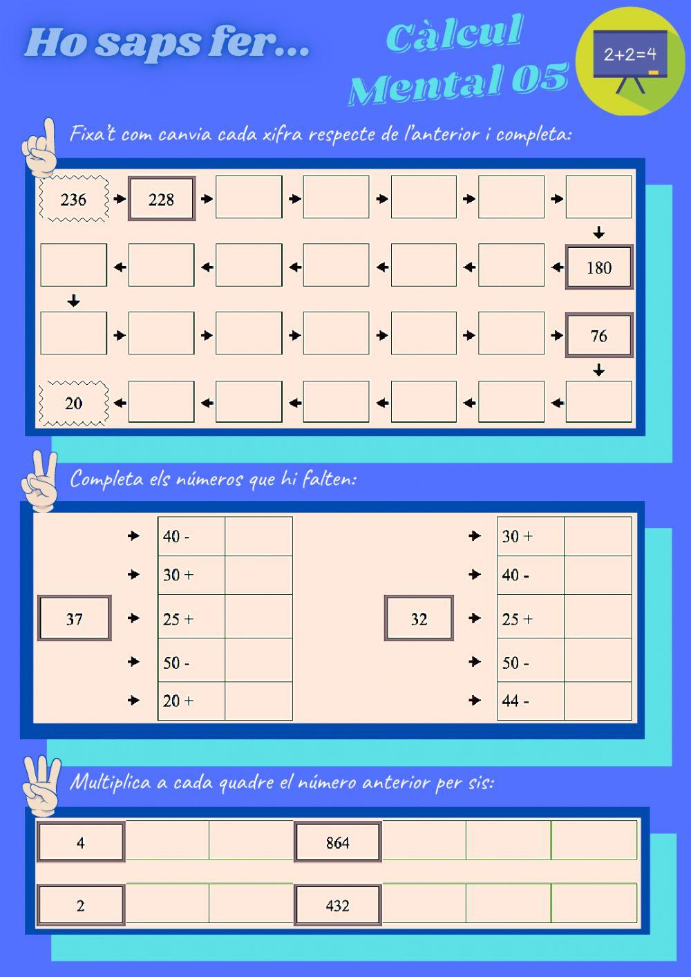 Càlcul Mental 05-A