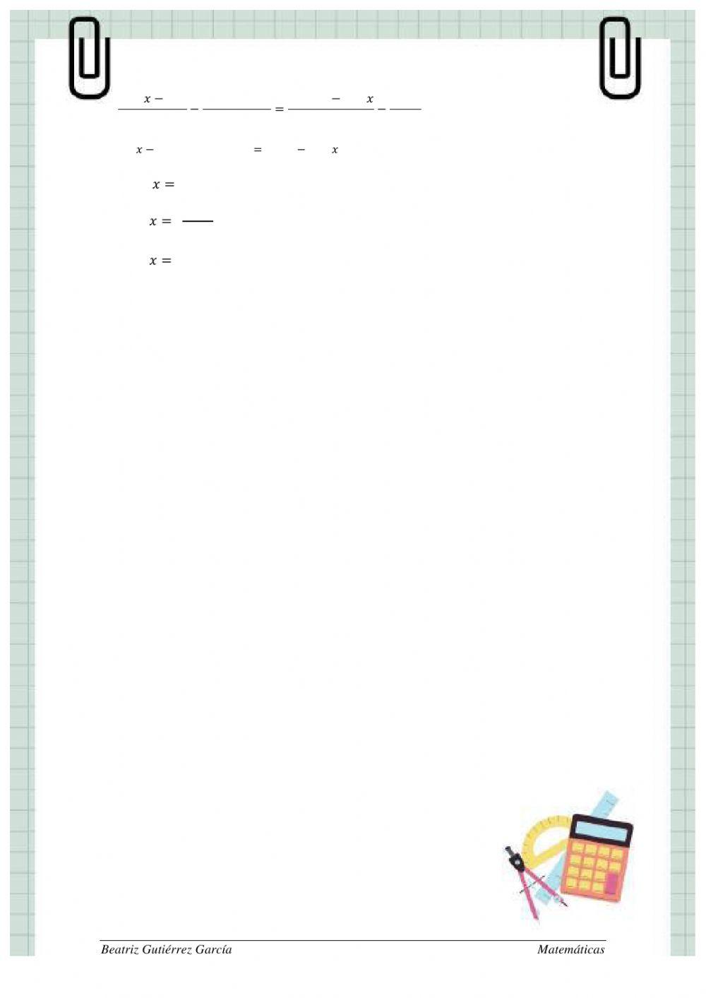 Ecuaciones de primer grado con denominadores