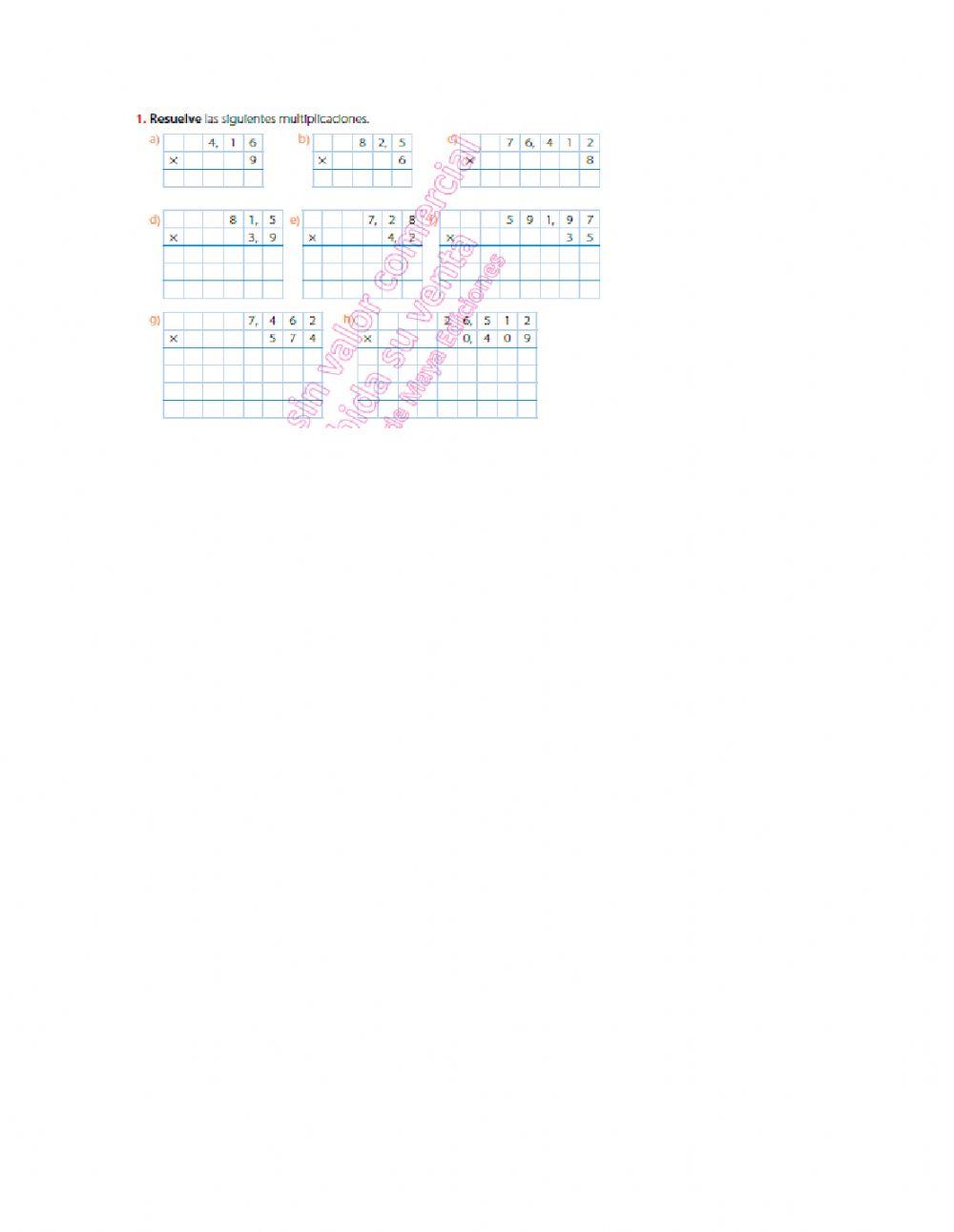 Multiplicaciones con decimales