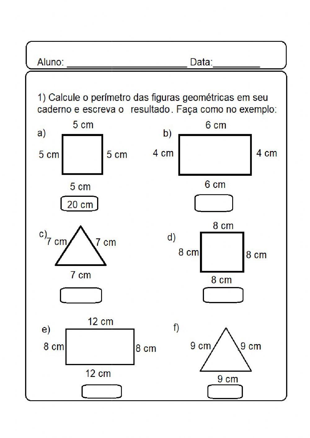 Perímetro de figuras geométricas