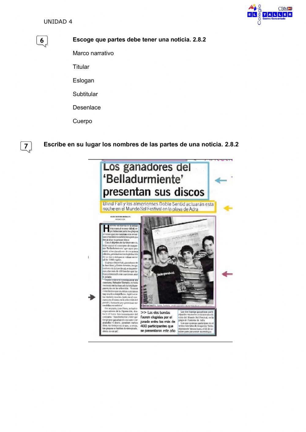 Control Unidad 4 de lengua