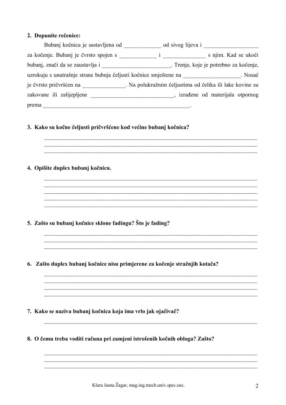 Vježba 15 - Bubanj kočnice