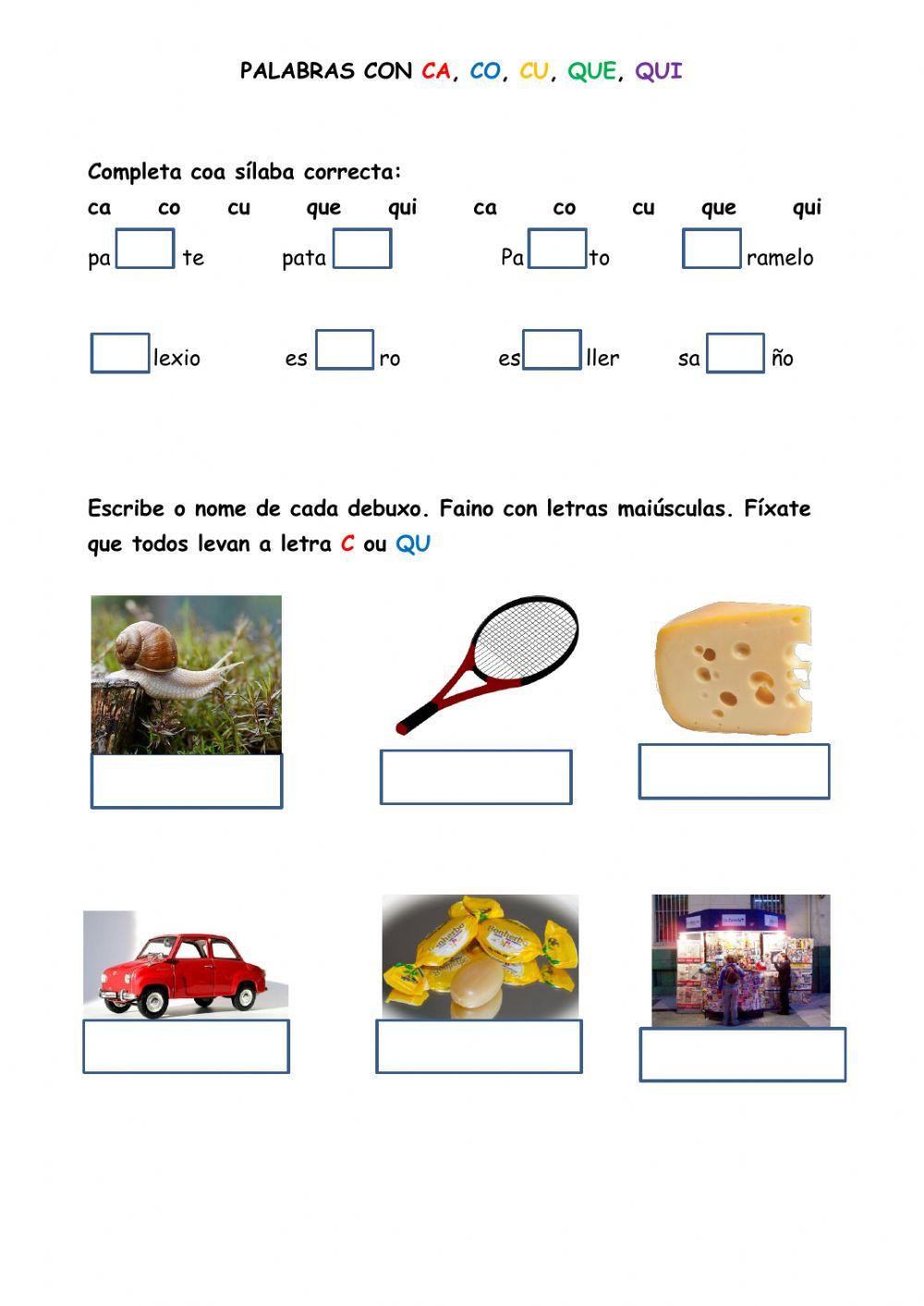 Ca, co, cu, que, qui Ca, co, cu, que, qui