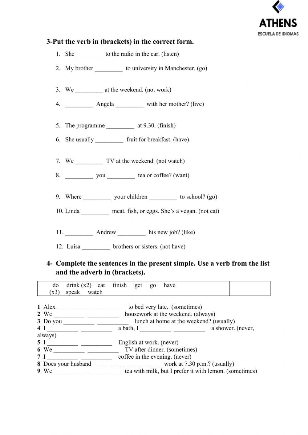 Beginners test worksheet Live Worksheets
