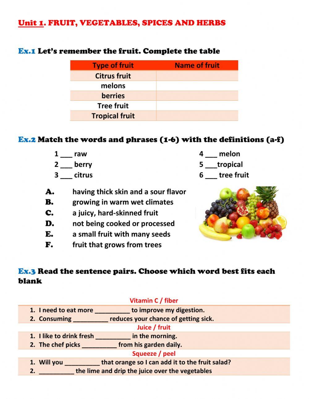 English for cooks. Unit 1