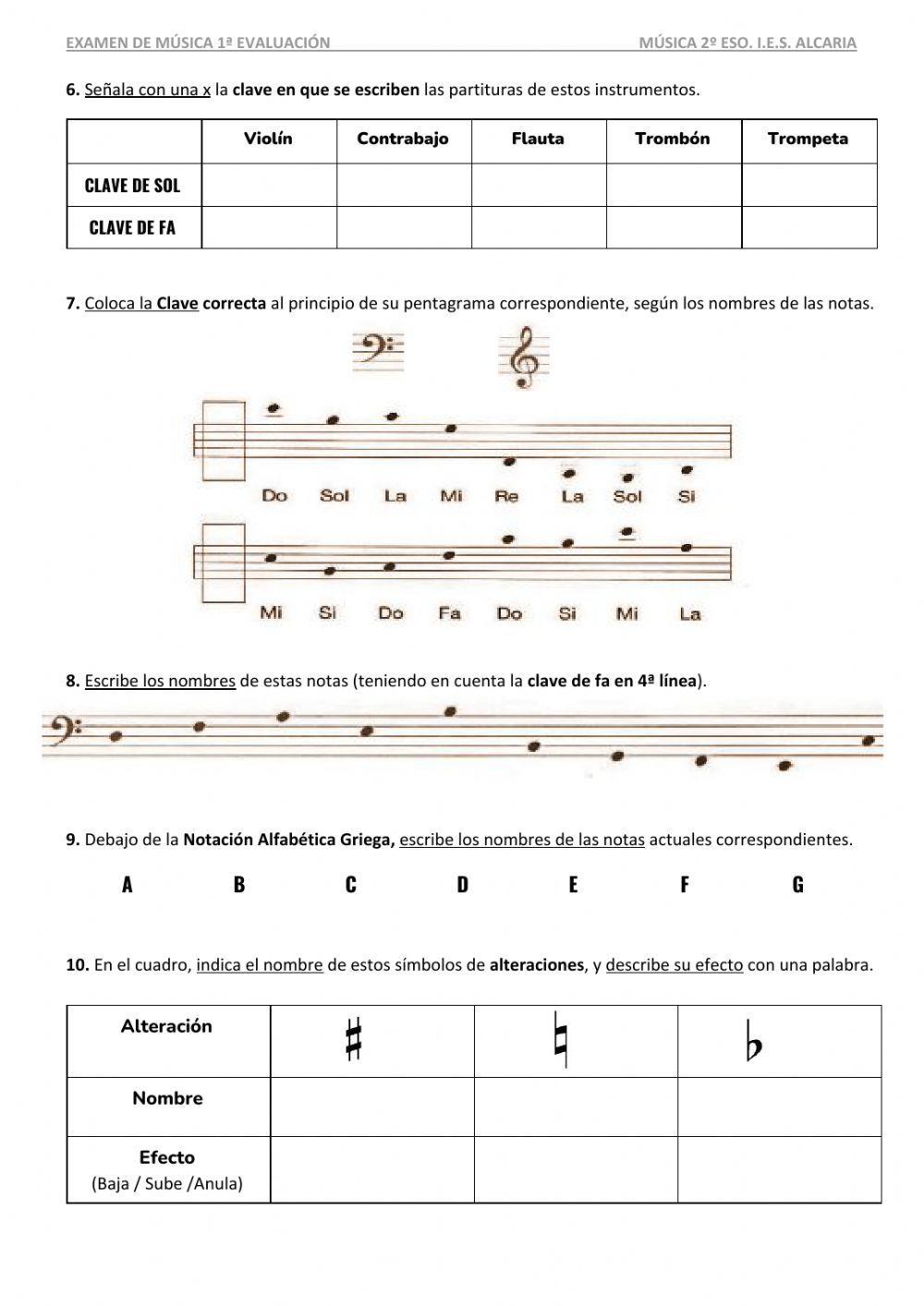 Examen Sonido y Altura