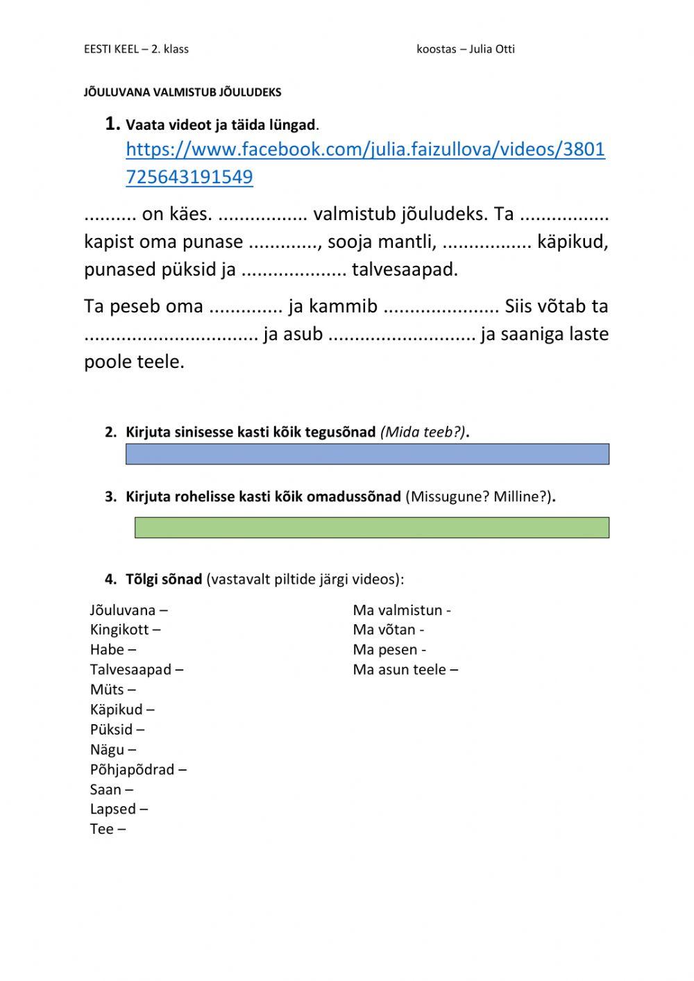 Jõuluvana valmistub jõuludeks