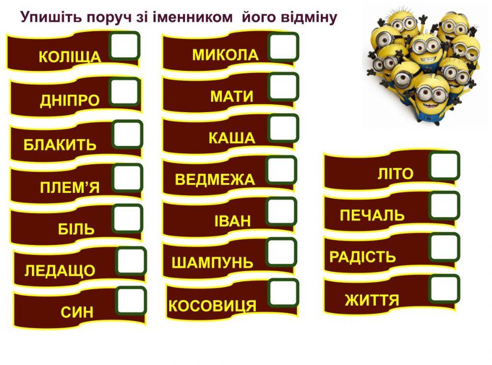 Відміни іменника