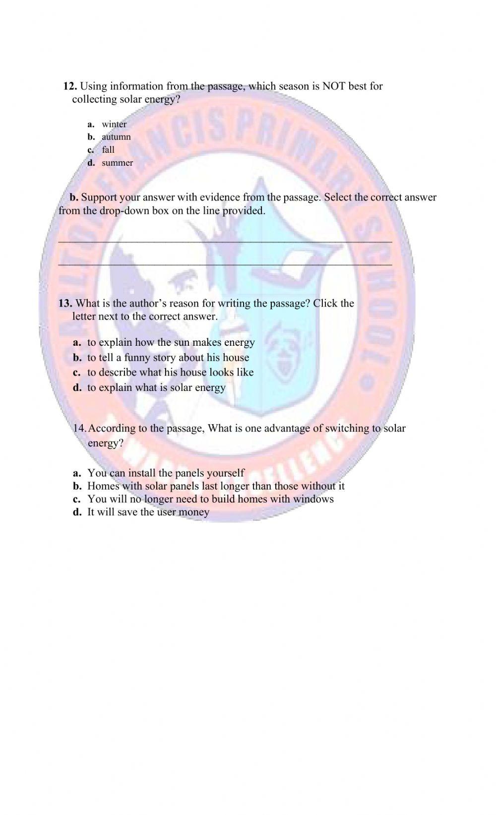 Reading Comprehension Exam updated 