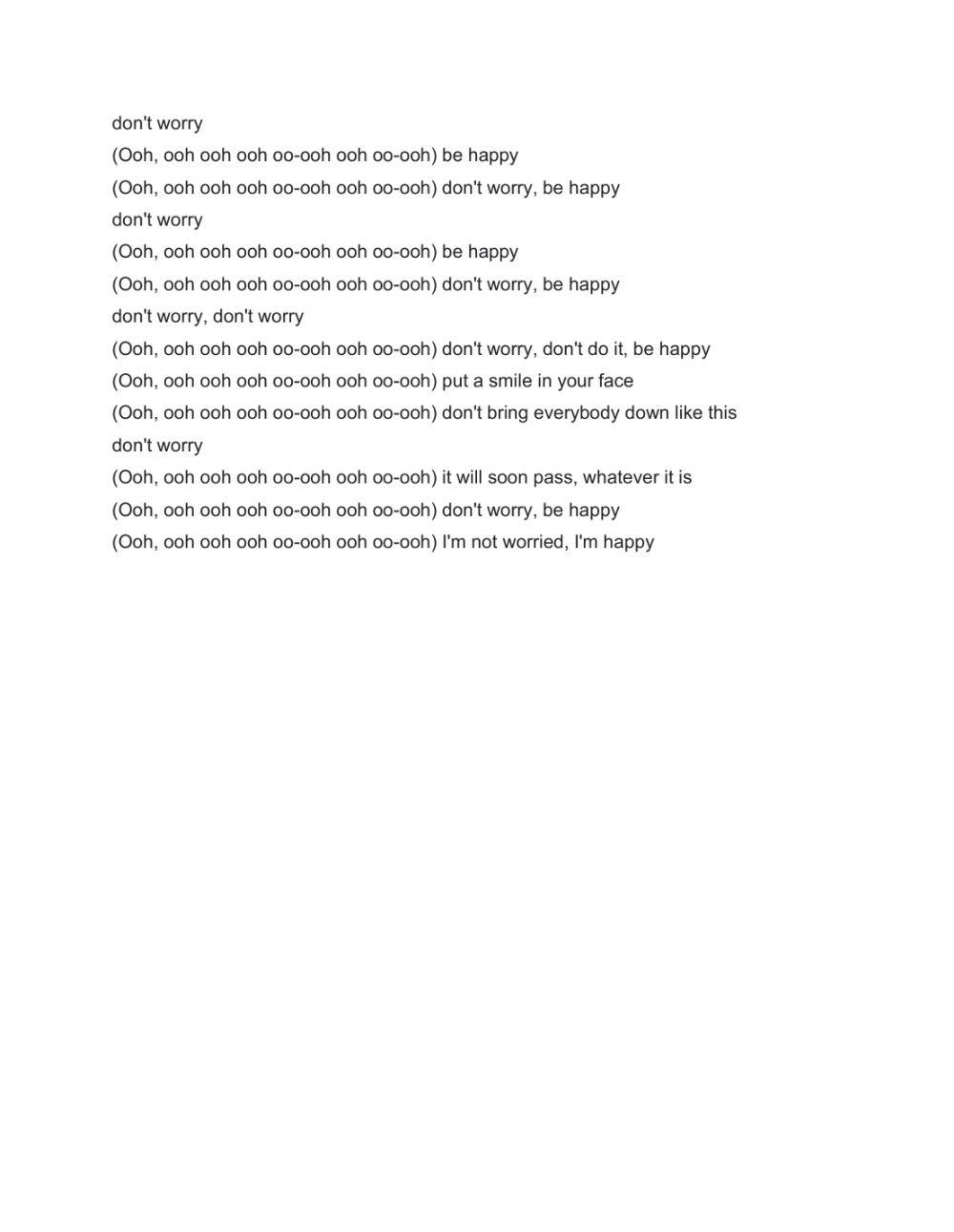 Don't Worry Be Happy