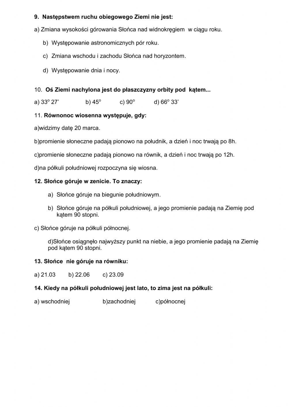 Ruch obrotowy i obiegowy Ziemi