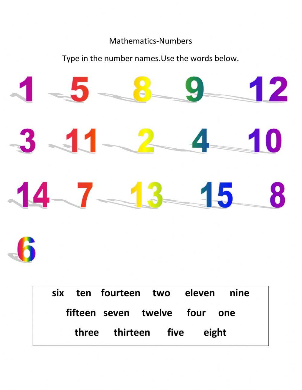 Numbers-1 to 15