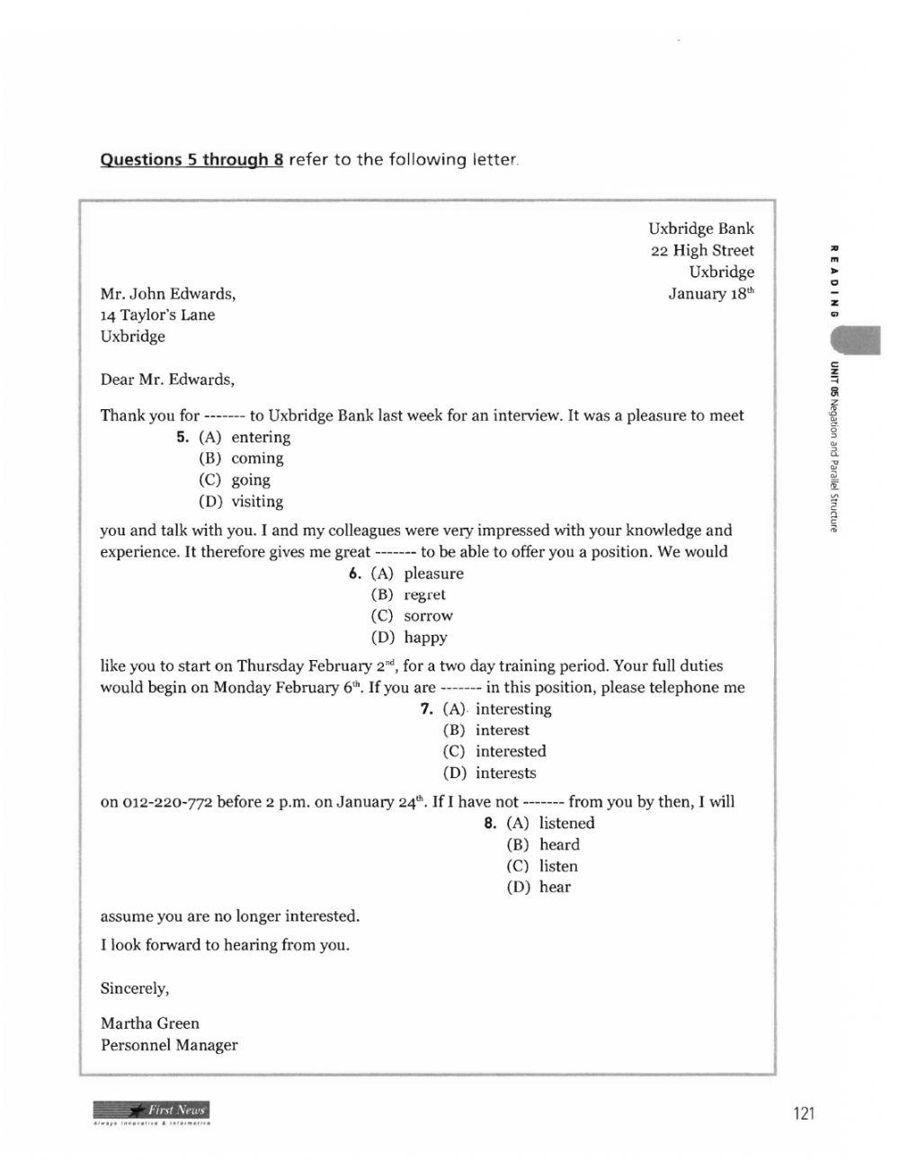 GE3- Unit 5 - READING