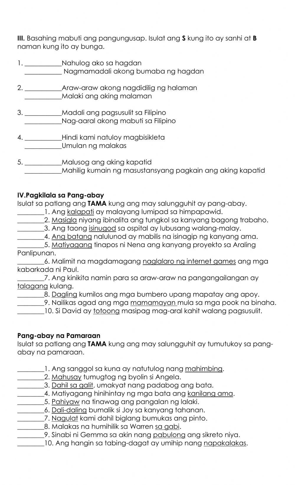 Filipino Second Periodical Test