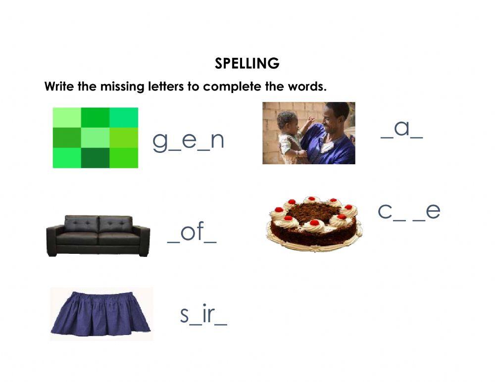 Spelling online exercise for Grade 1 | Live Worksheets