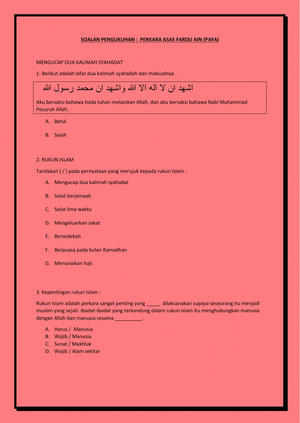 Pendidikan islam pafa