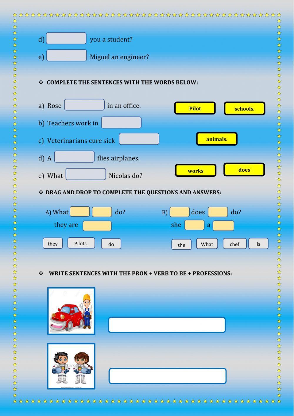 Sentences with professions