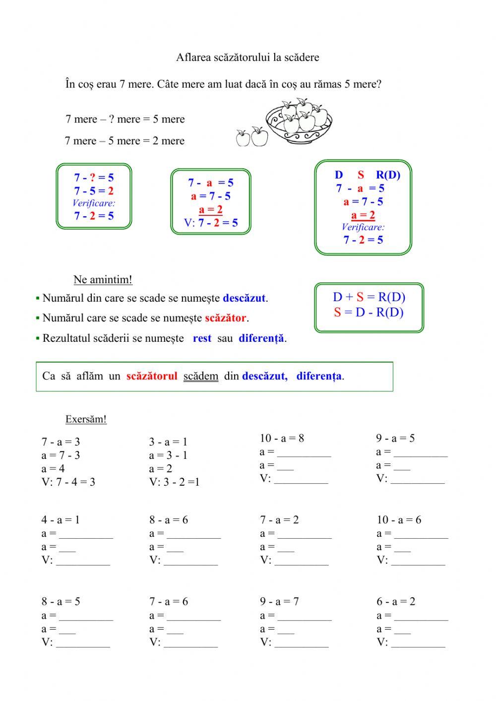 Aflarea scăzătorului