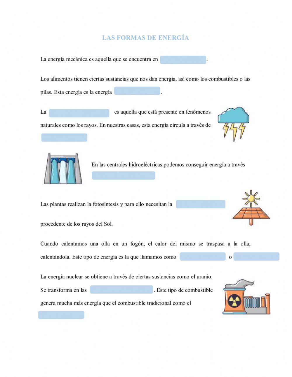 Tipos de energía Tipos de energía