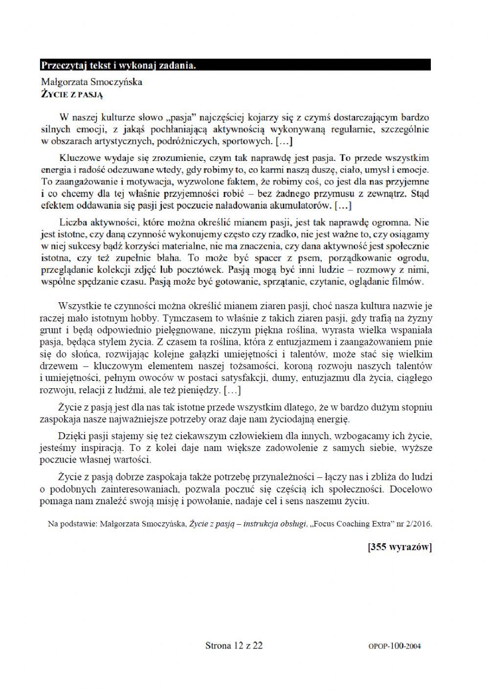 Egzamin ósmoklasisty część 2