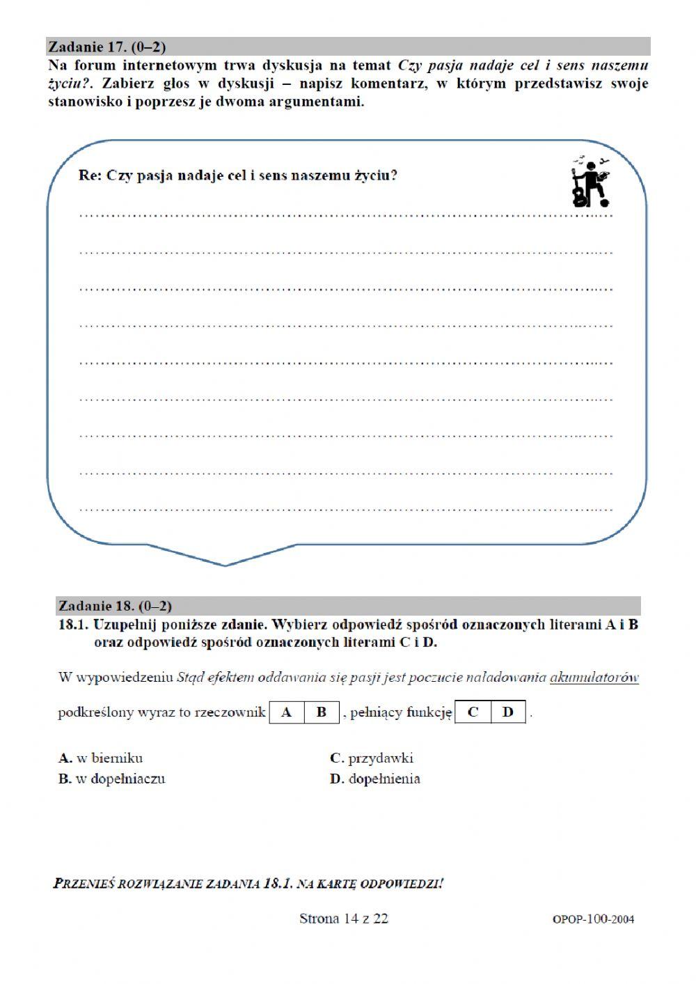 Egzamin ósmoklasisty część 2