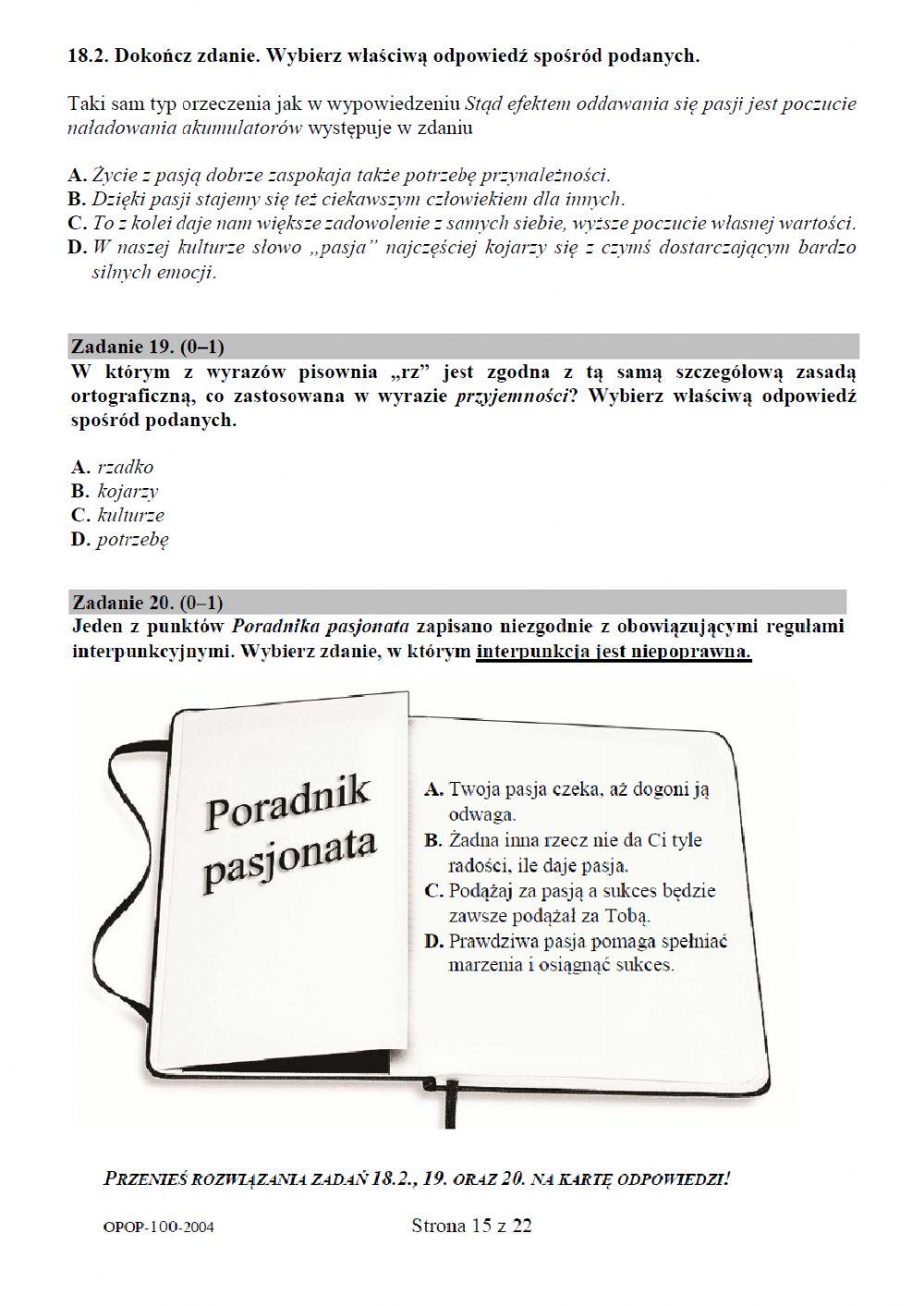 Egzamin ósmoklasisty część 2