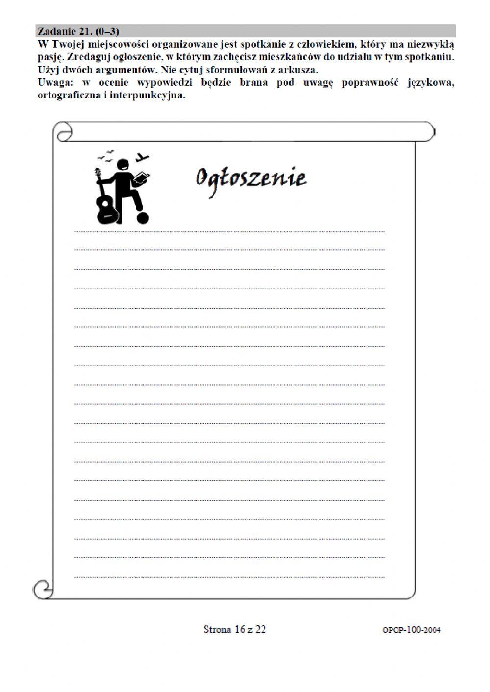 Egzamin ósmoklasisty część 2