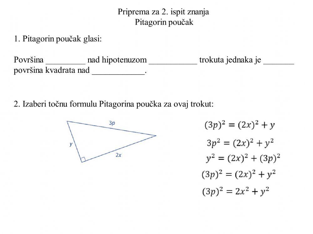 Primjena Pitagorinog poučka